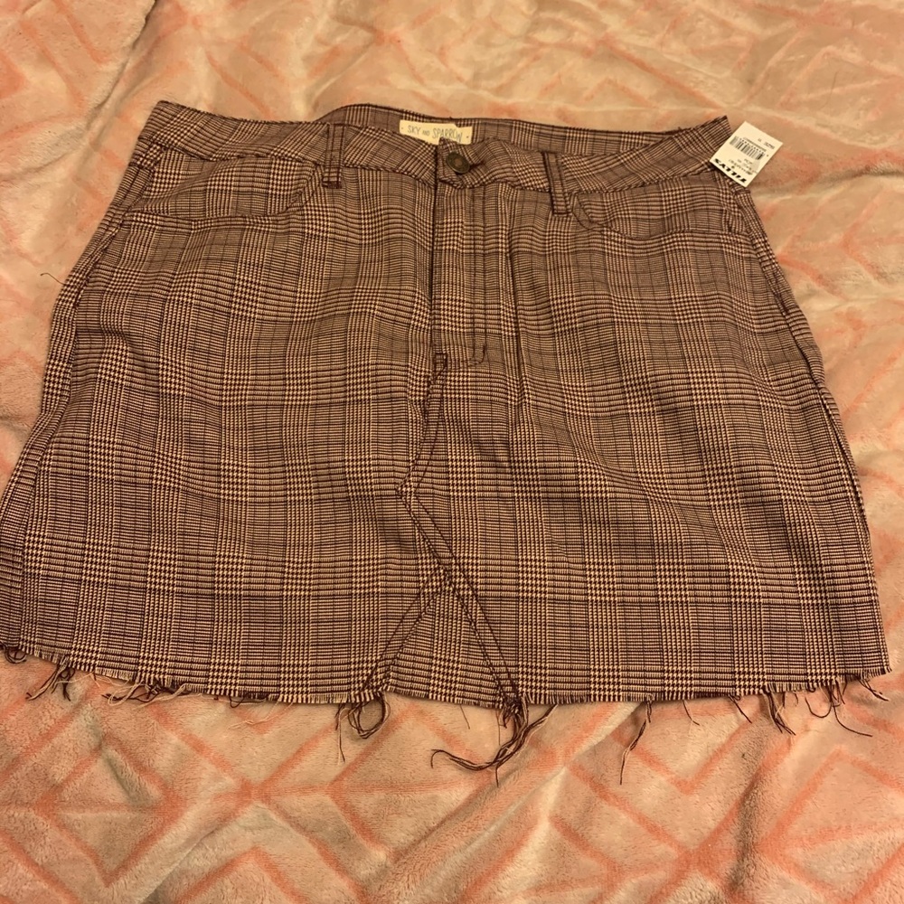 Sky & Sparrow Plaid Skirt